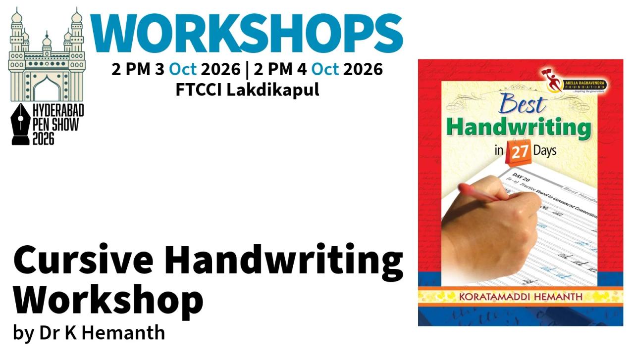 Cursive Handwriting Workshop by Dr Hemanth Korattamaddi