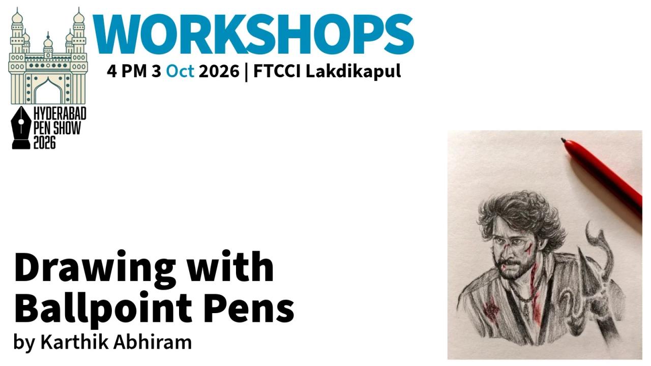 Inktober Special: Drawing with Ballpoint Pens by Karthik Abhiram